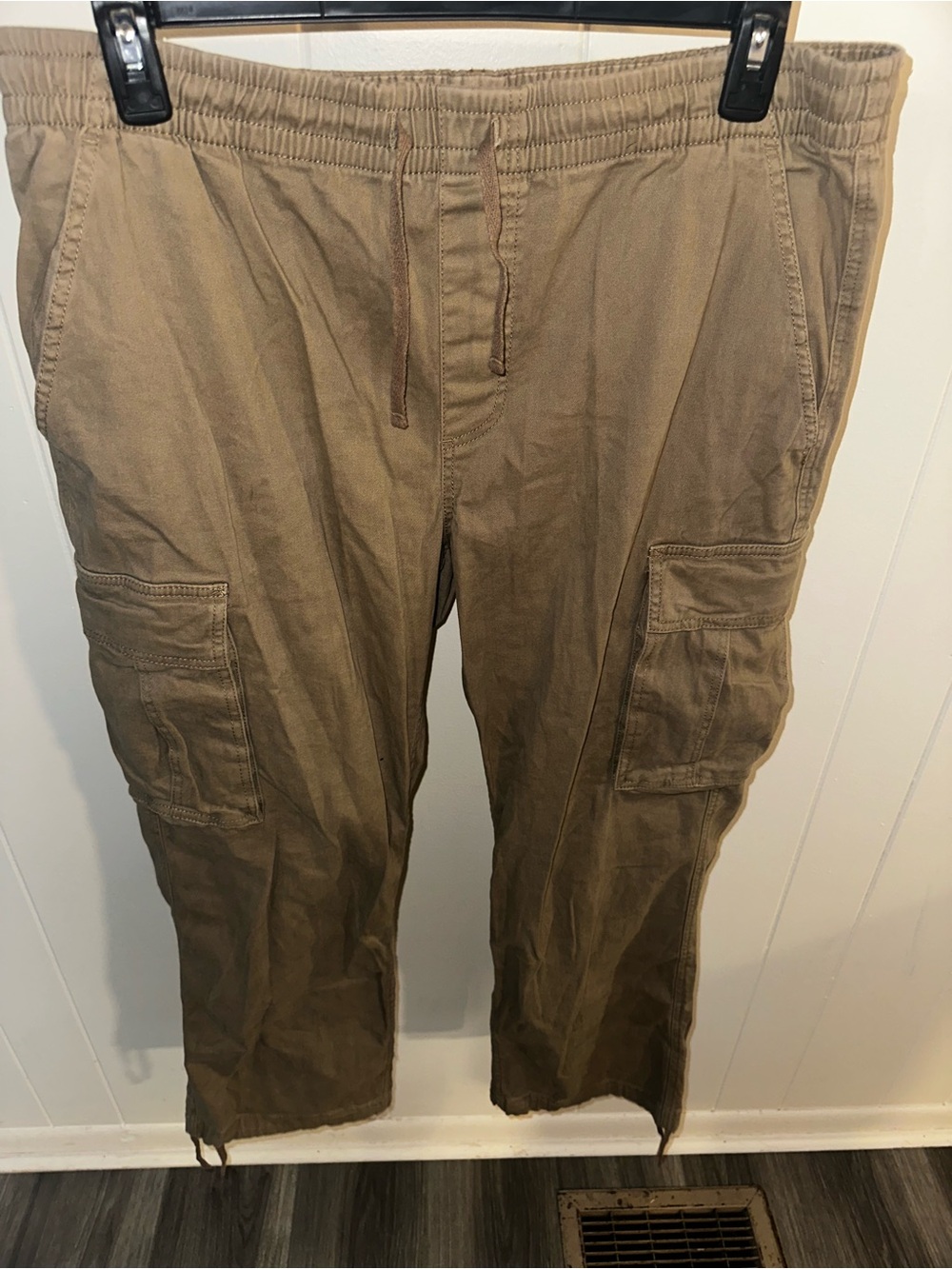 Men's Cargo Pants in Tan with Elastic Waist